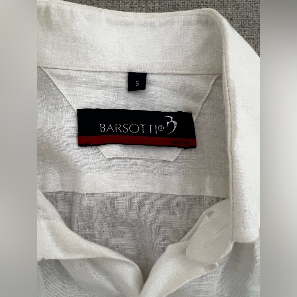 🌴 Barsotti White Linen Guayabera Shirt Men’s Large | Cuban Beach Resortwear 🌞 - Picture 9 of 9